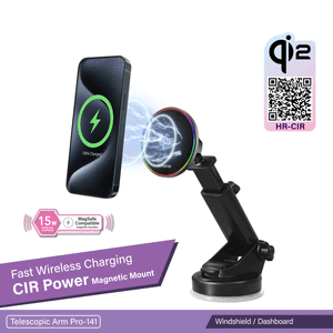 CIR Power Fast Wireless Charging Magnetic Car Mount Telescopic Arm