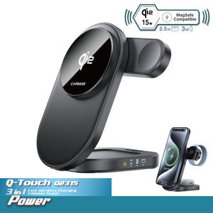 Q-Touch Q2315 3-in-1 Fast Wireless Charging Stand