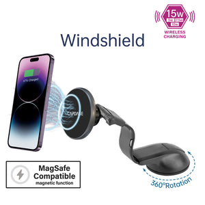 MS Power II Fast Wireless Charging Magnetic Car Mount Swivel Bendable-Arm-158