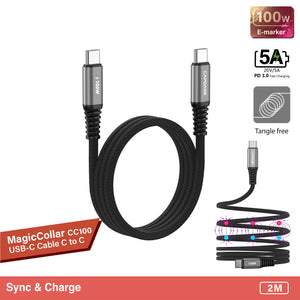 MagicCollar-CC100 USB-C To USB C 100W Sync and Charge Cable 2M