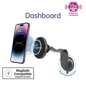 MS Power II Fast Wireless Charging Magnetic Car Mount Swivel Bendable-Arm-158