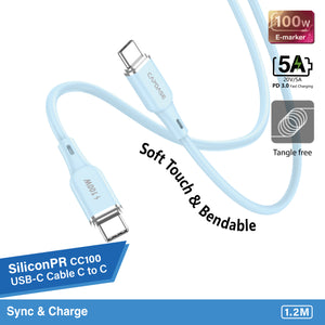 SiliconPR-CC100 USB-C To USB C 100W Sync and Charge Cable 1.2M