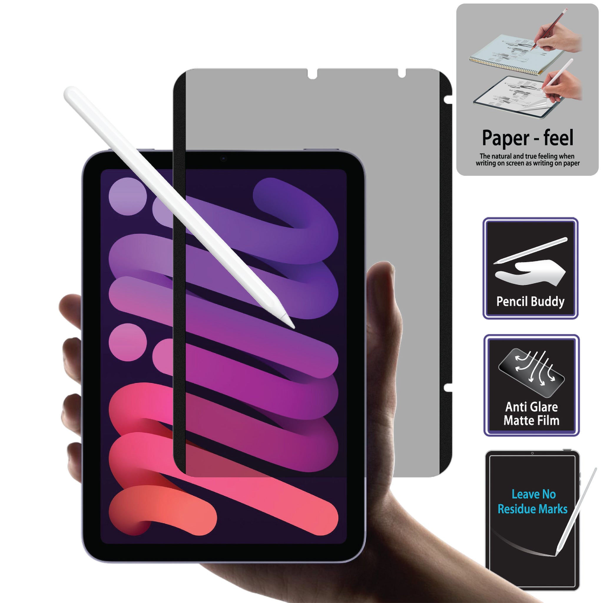 Cazy Paper Feel Protecteur d'écran Apple iPad Mini 6 Film Magnétique - 2  pièces
